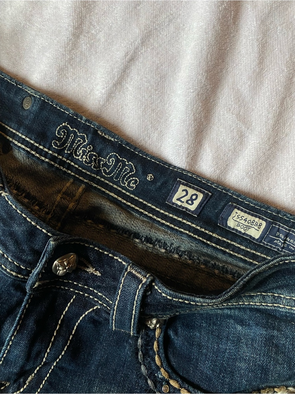 Miss Me Women’s Dark Blue Bootcut Jeans - Size 28